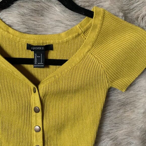 S yellow green ribbed bodysuit - Picture 2 of 3